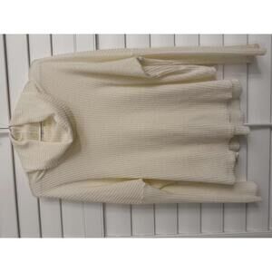Everly white waffle knit cowl neck sweater size Medium